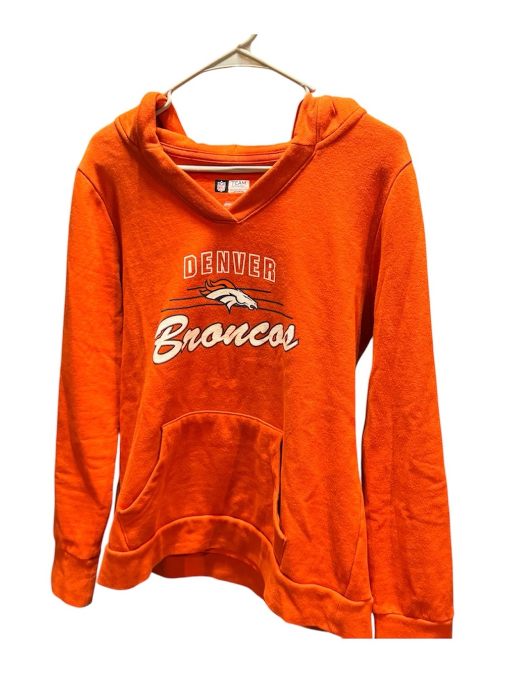 Denver Broncos Women’s Orange NFL Pullover Hoodie Size Medium
